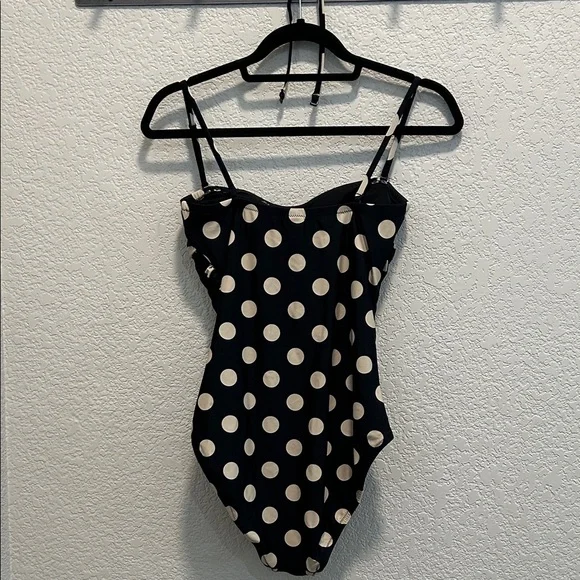 J. Crew Black and White Polka Dot One-Piece Swimsuit - Picture 5 of 10